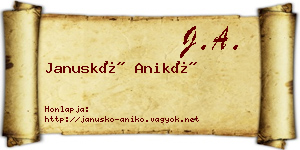 Januskó Anikó névjegykártya
